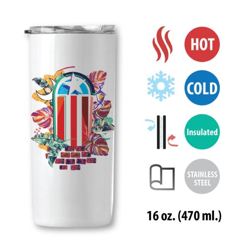 Vaso Bandera Colores - 16oz.