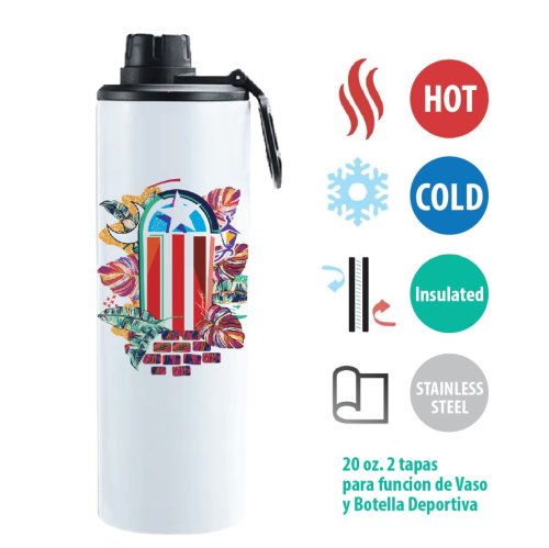 Vaso/Botella Bandera Colores - 20oz.